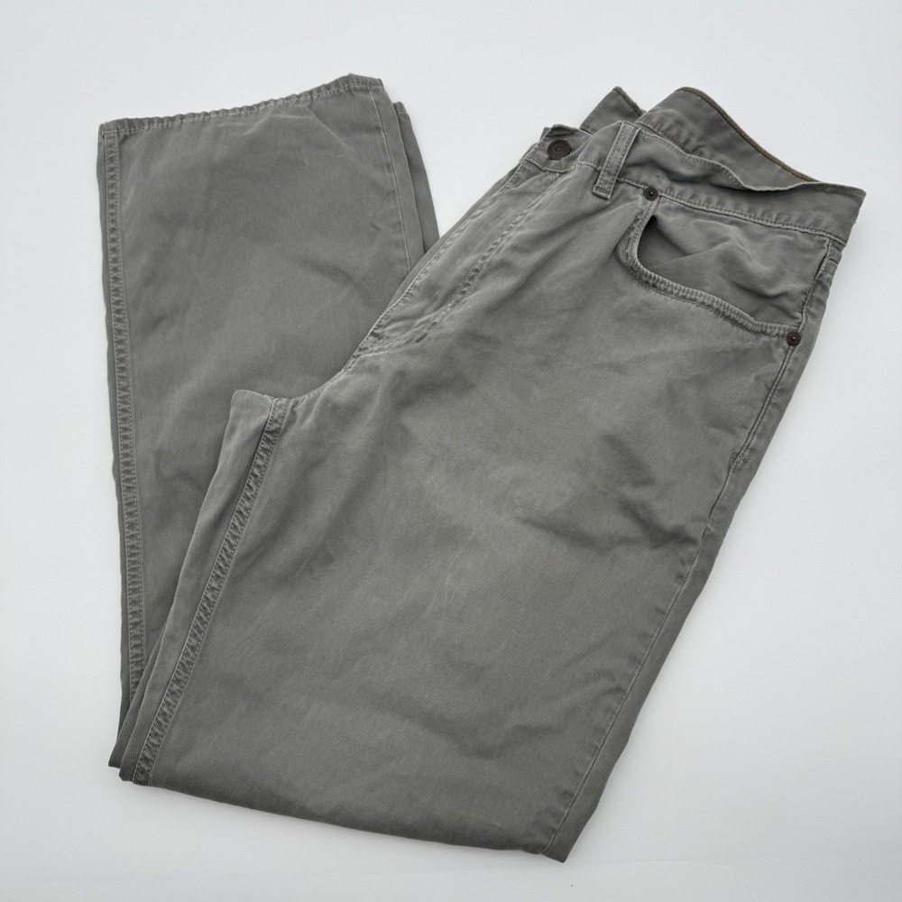 Vintage Polo Ralph Lauren Mens Gray Chino Pant 40x30 Straight Leg Cotton Trouser